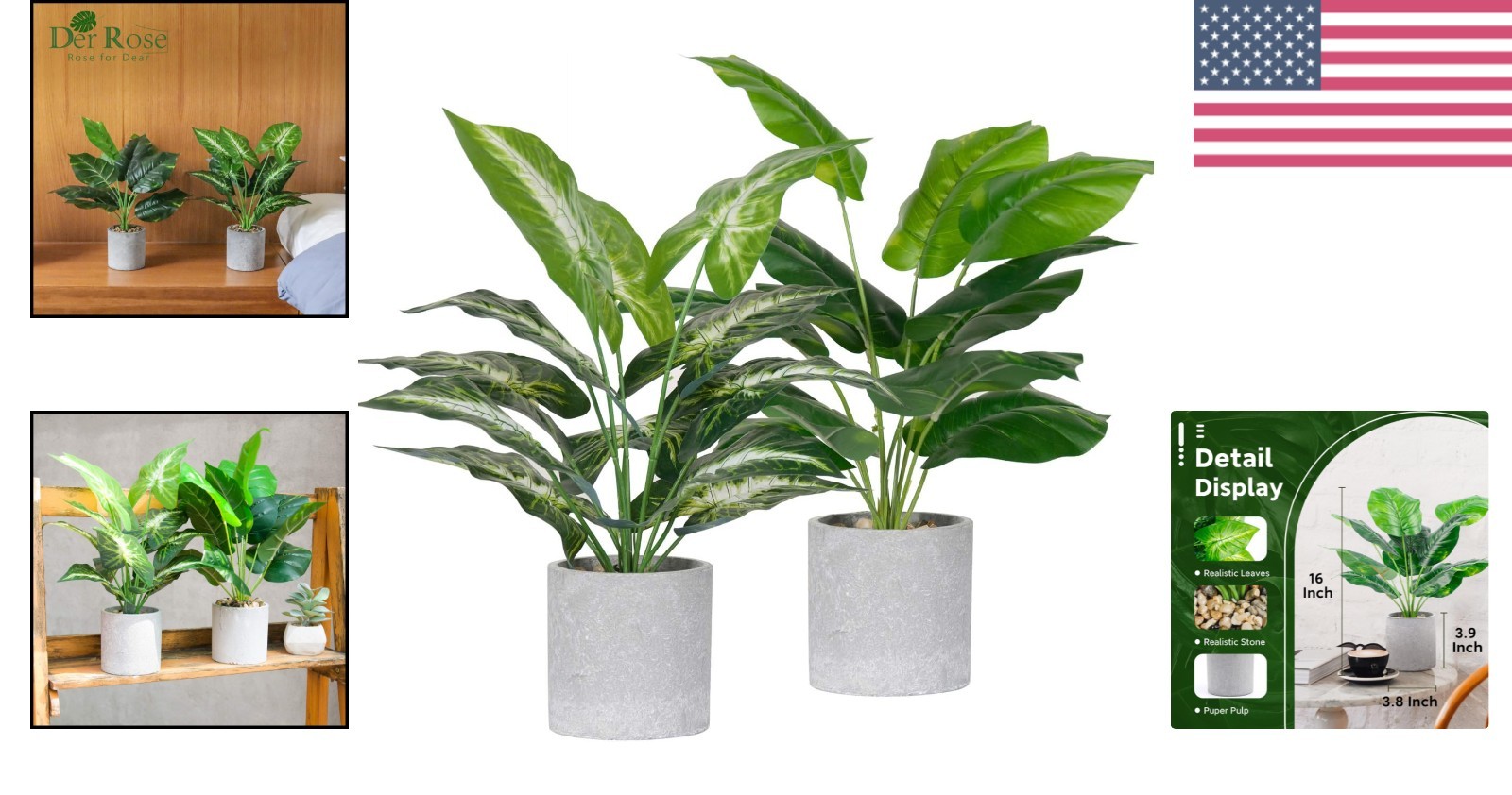 Elegant 2 Pack of Faux Tropical Plants – Perfect for Home or Office Styling
