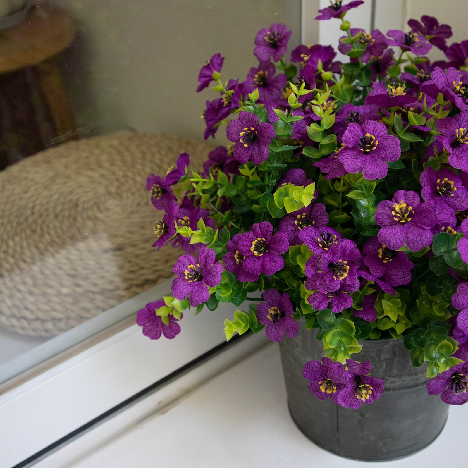 Artificial Flowers for Outdoors, 10 Bundles UV Resistant Artificial Outdoor F…