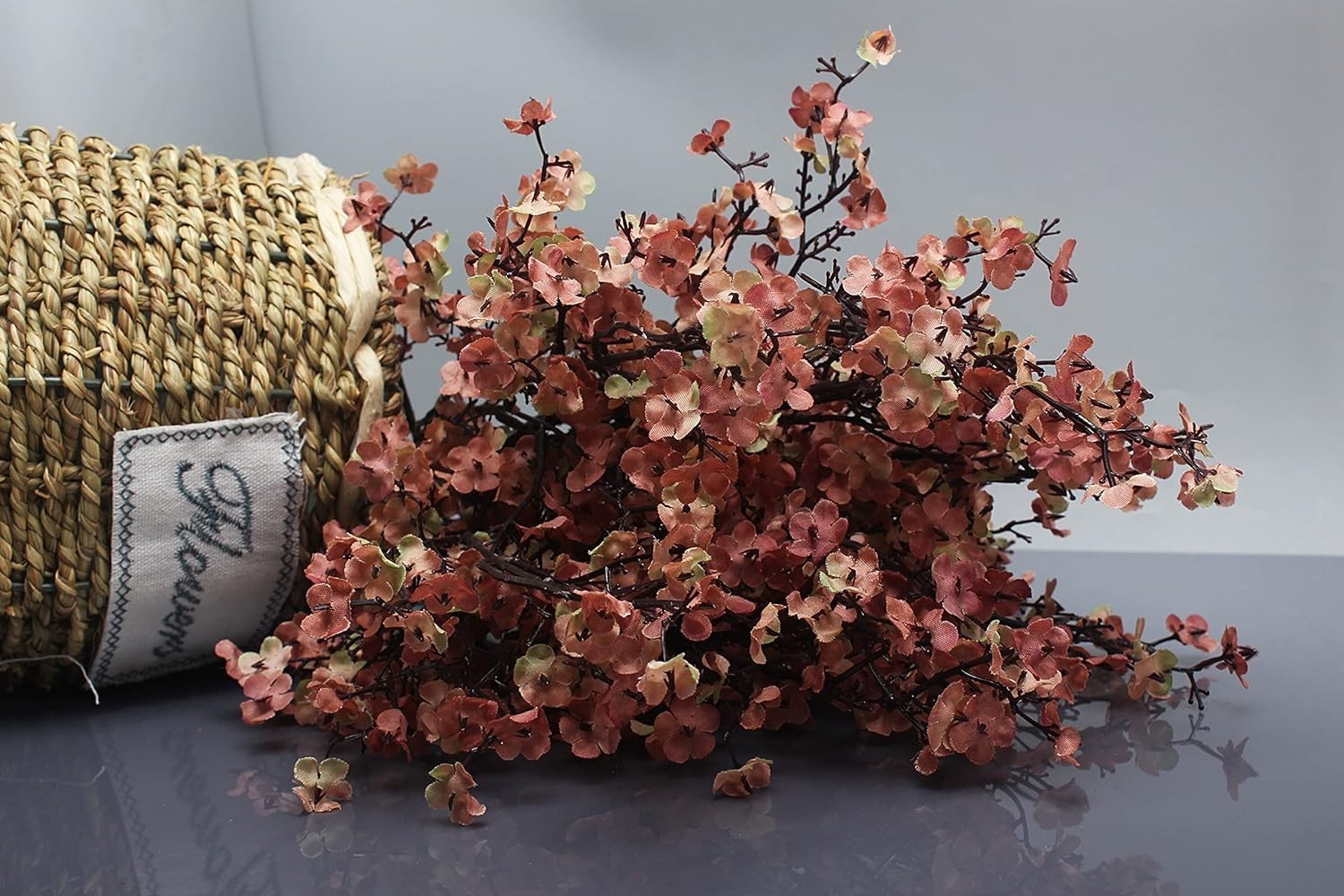 Silk Artificial Flowers 6 Bundle for Home and Garden Decoration in Beige Brown