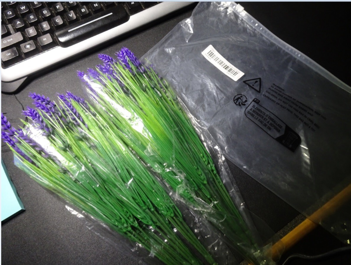 Purple Lavender and Grass Artificial Flowers, Pretty Color, 10 Bunches