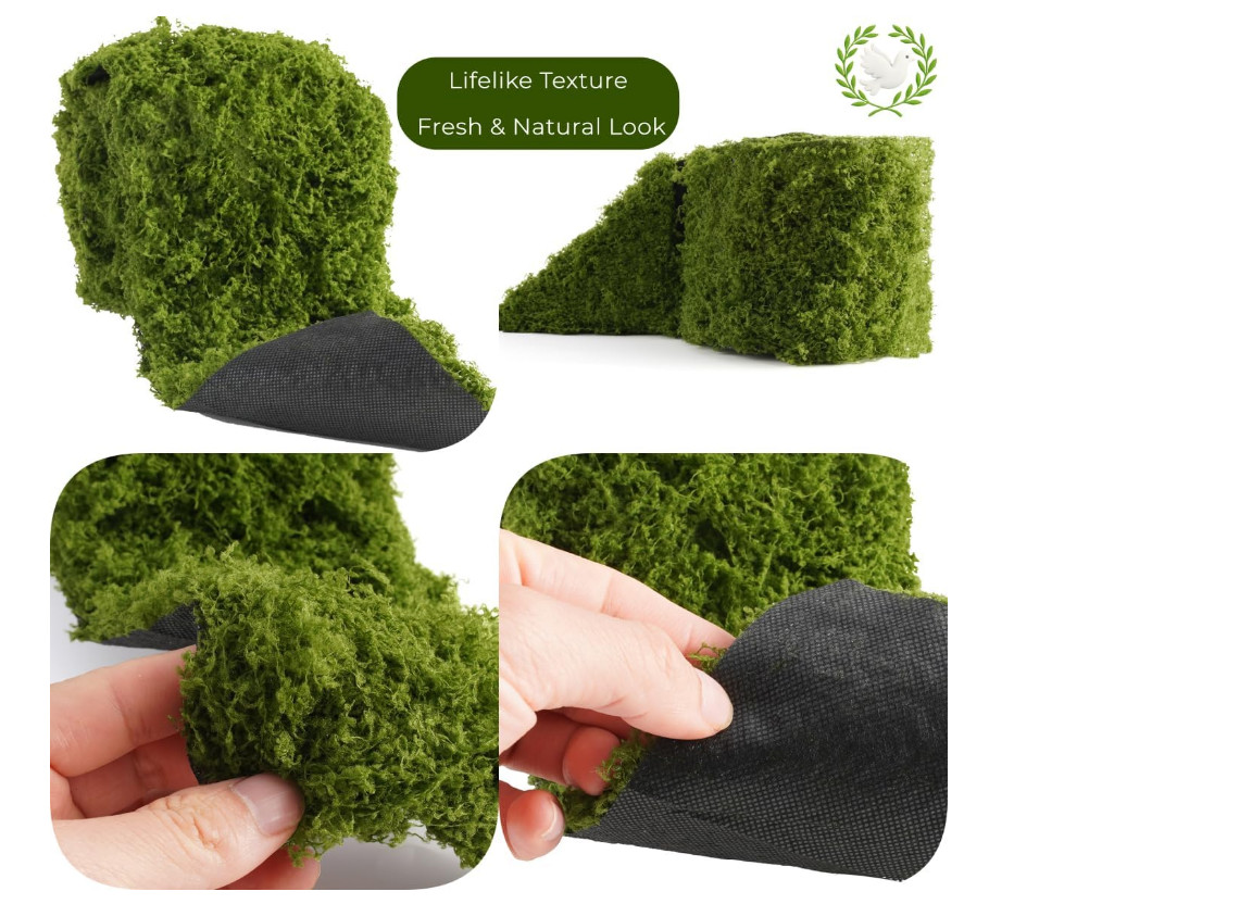 Artificial Moss Table Runner 4×47 Green Faux Moss Roll Wedding Decor Craft Suppl