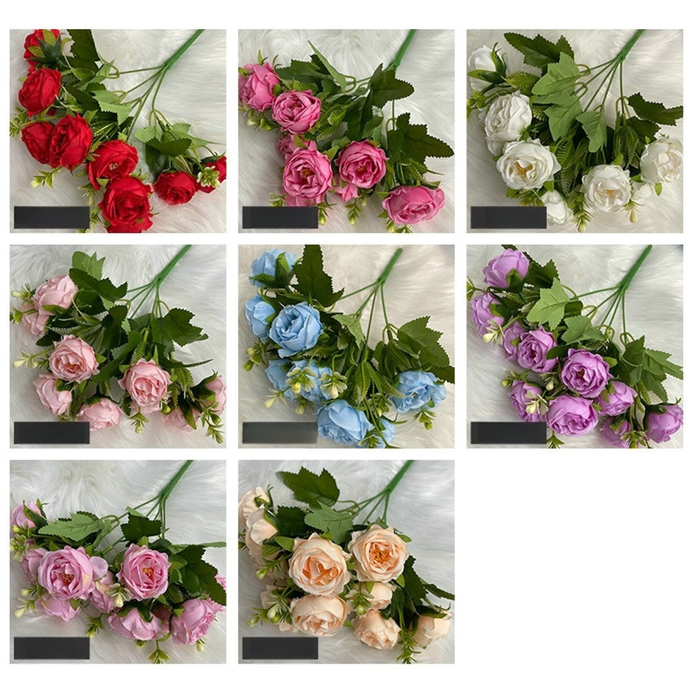 Faux Peony Flowers 31cm Tall Plastic Decor for Living Room Bedroom Shop