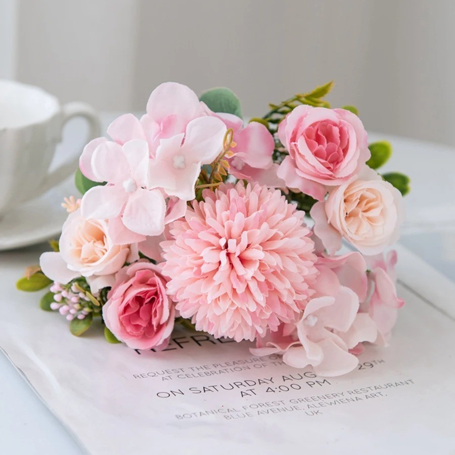 Artificial Rose Bouquet Silk Flowers Wedding Bridal Home Garden Decor Fake