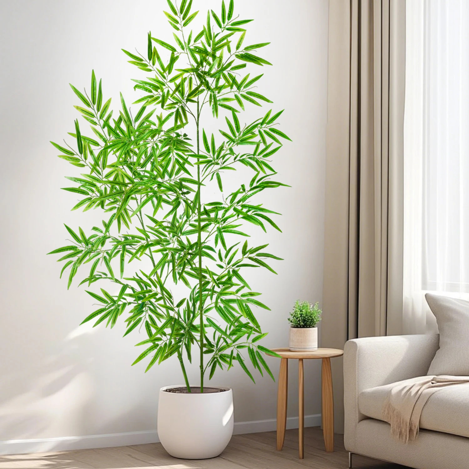 120-240cm Artificial Green Bamboo Leaves Fake Branch Plants Home Decoration HOT