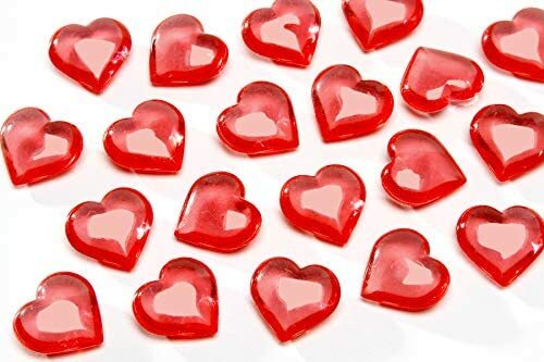 Diamond Gems Floral Hearts Red Vase Filler 7 Ounces