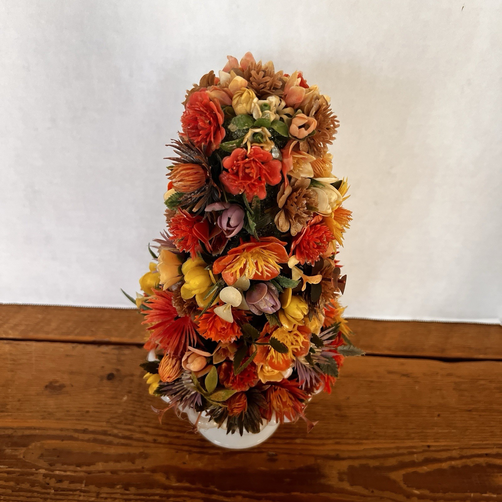 11″ Tall TOPIARY PLASTIC Floral Arrangement Table Decor MCM