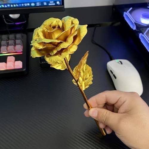Gold Dipped Rose, Eternal Long Stem Golden Rose | Luxurious Romantic Gift for Wo