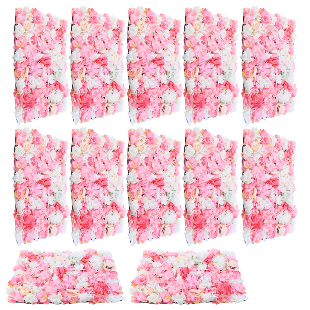 12Pc Rose Flower Wall Panels Artificial Silk Wedding Decor Party Home Floral DIY