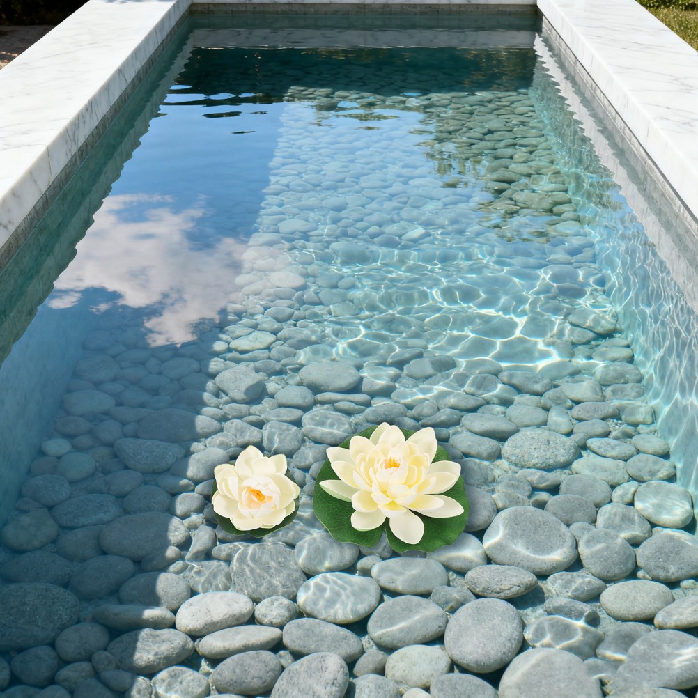 6Pcs Reusable Foam Lotus Flowers Floating Water Lily Pads for Garden Pond Decor