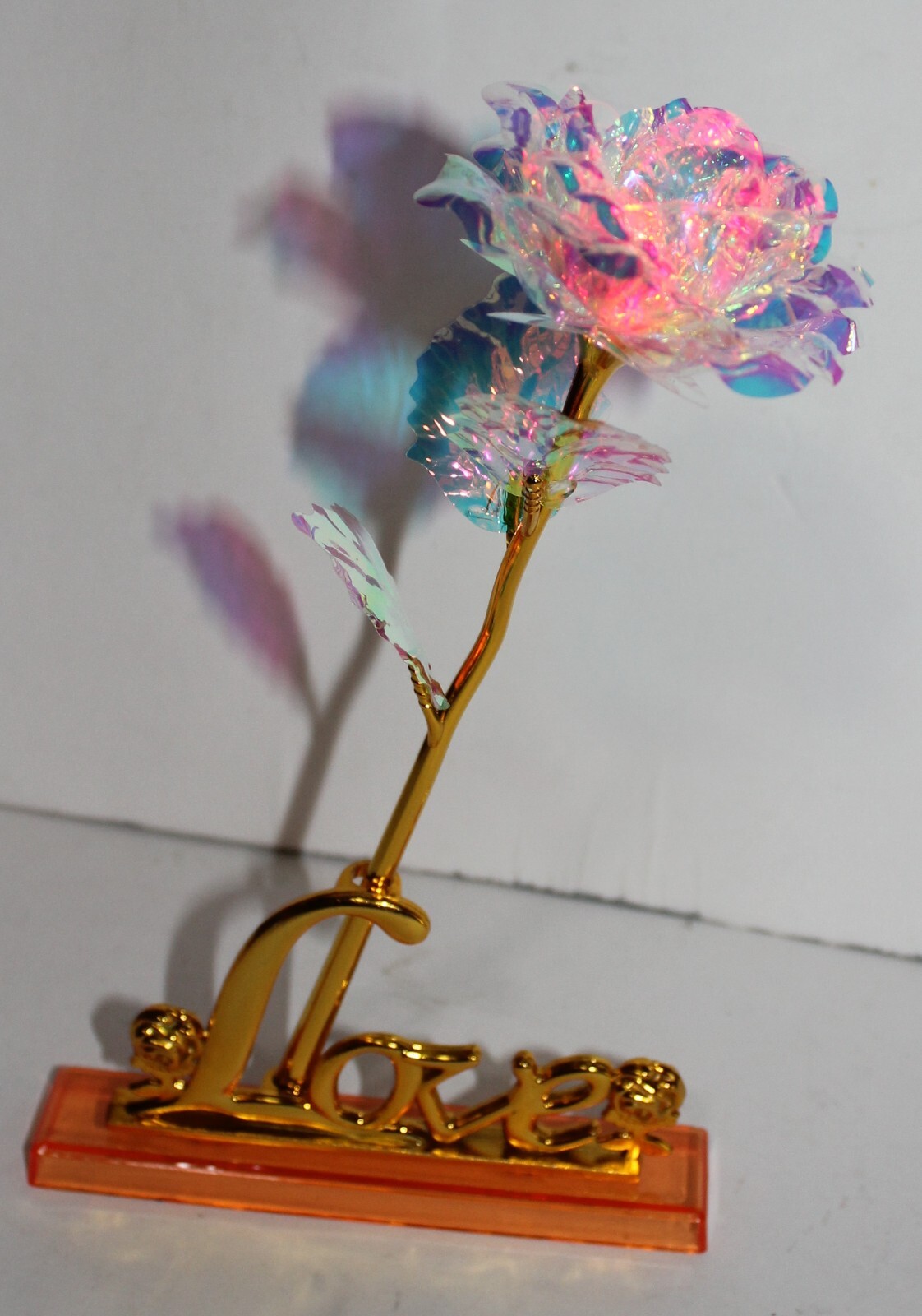 Mothers Day Light Up Rose Flower in Love Stand Great Gift Valentines Anniversary