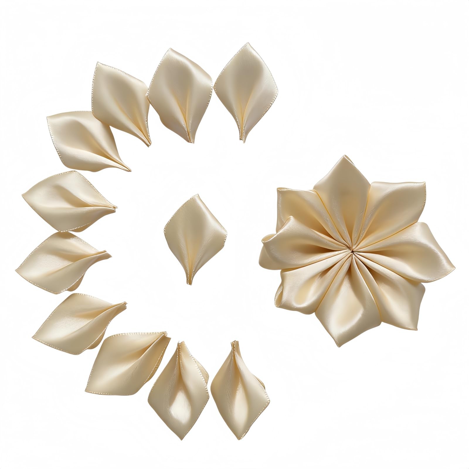 300 PCS Pre-Cut Satin Ribbon Flower Petals, Unfinished DIY Ribbon Petals for …