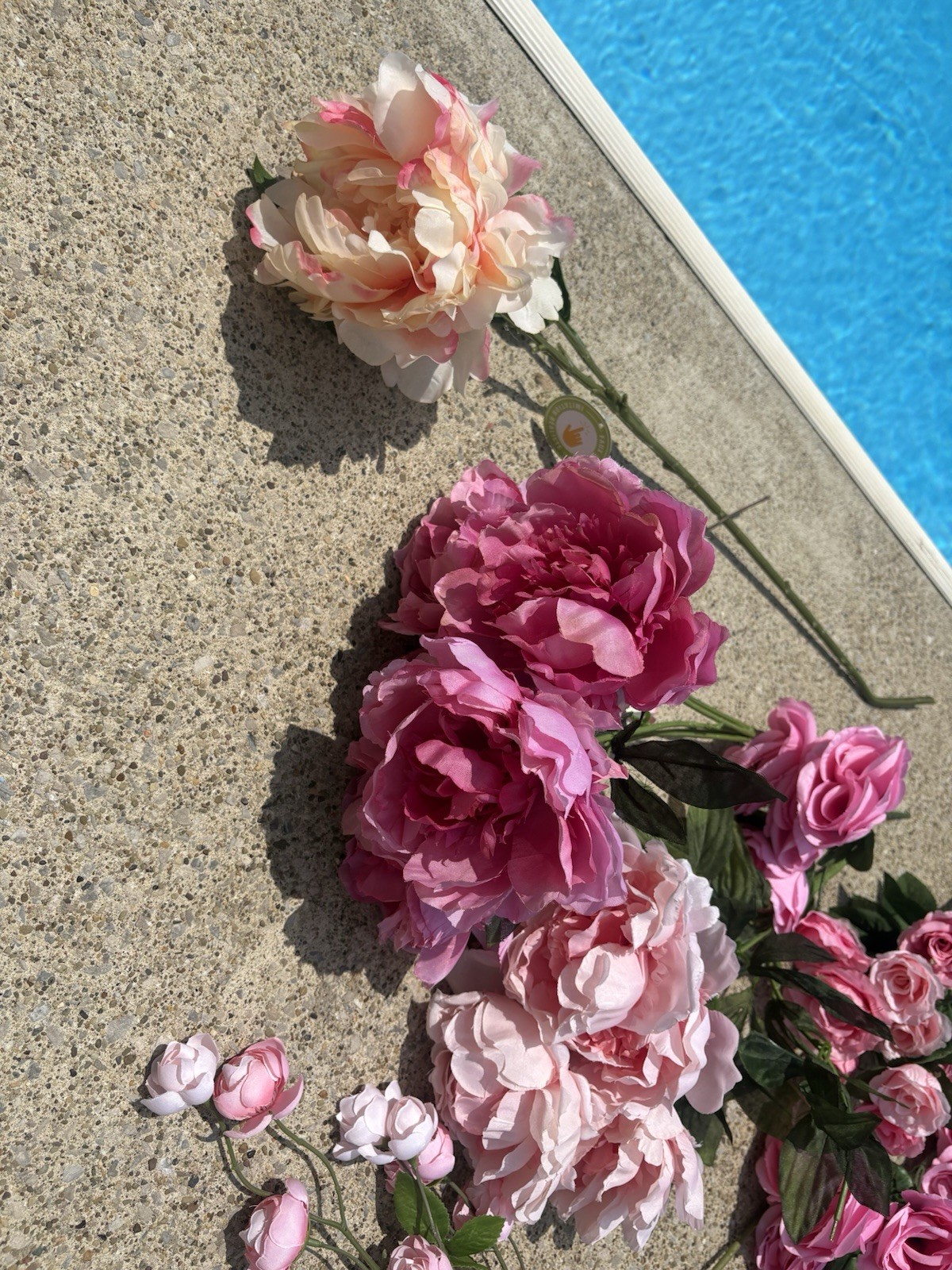 Artificial Flowers Lot Large Mixed Pink Peony And Rose Bundle