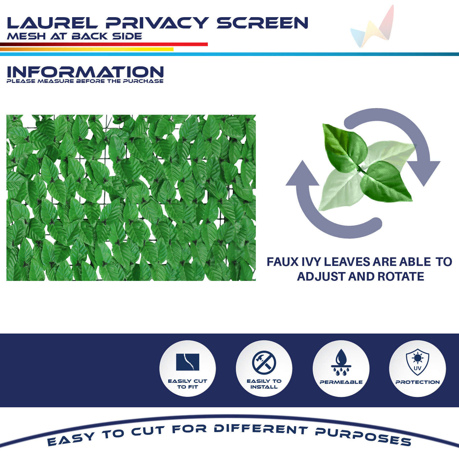 6FT x 8FT Faux Laurel Leaf Privacy Fence Panel Fence Screen Roll Hedge D��cor