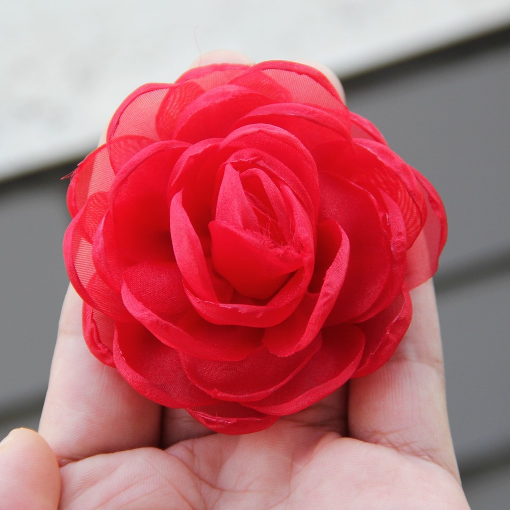 Sewing Fabric 3D Chiffon Flower DIY Chiffon Artificial Flower Burnt Edge Handmad