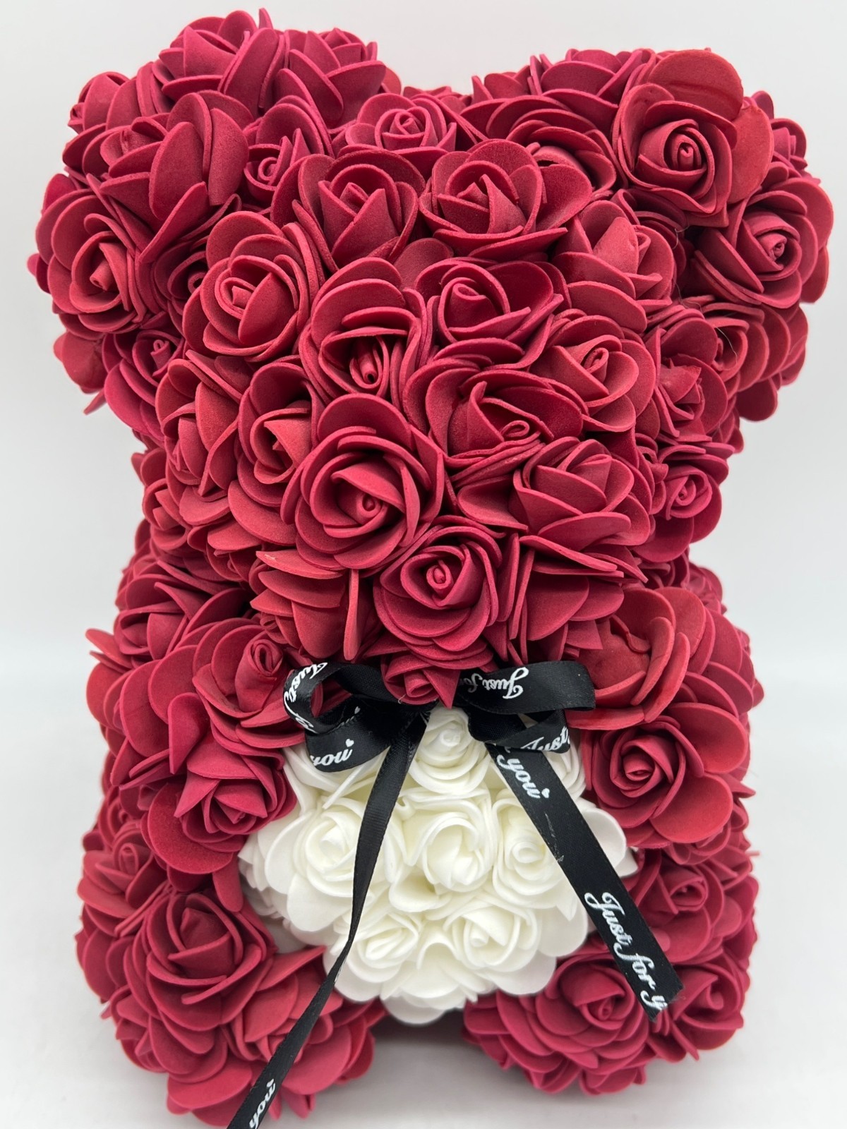 Just For You Faux Rose Flower Teddy Bear Gift