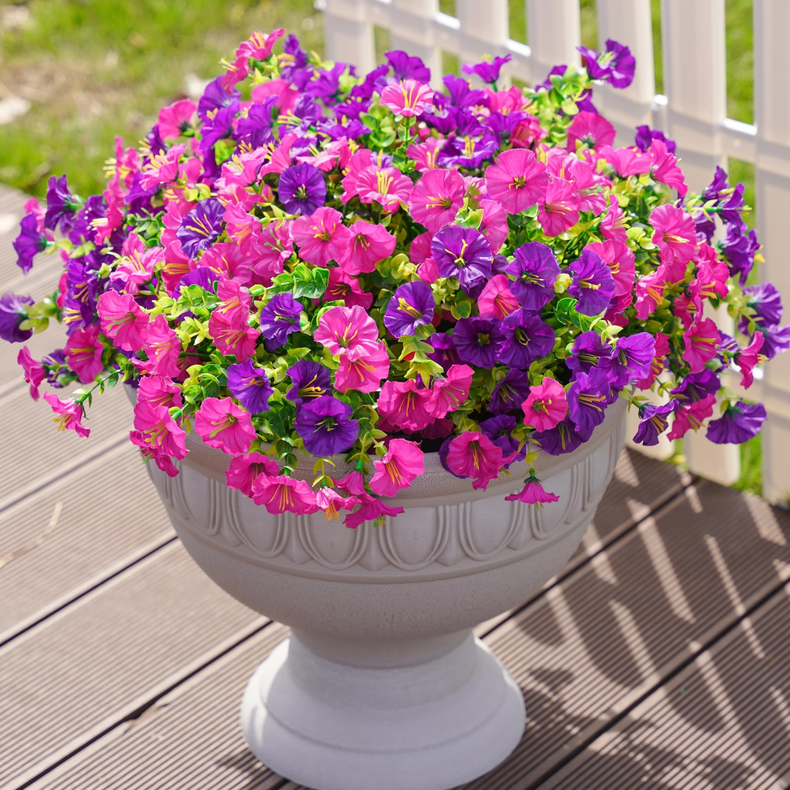 Artificial Silk Outdoor Plants Flowers for Summer Outside Decoration 12 Bundl…