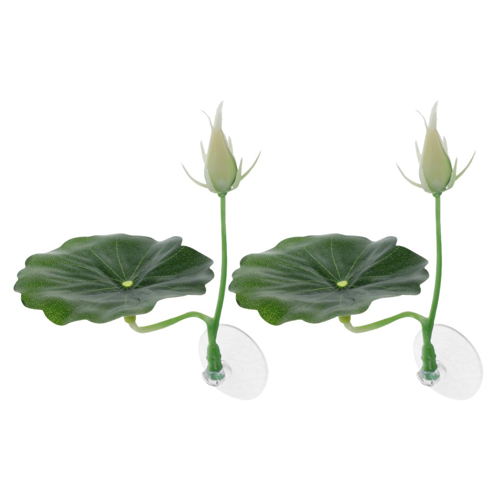 2Pcs Betta Fish Rest ABS Plastic Leaf Bed Aquarium Breeding Hide Leaf Green