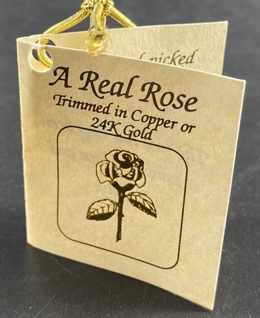 New Real Rose 24k Gold Hand Dipped Classic All Red Open Flower In White Gift Box