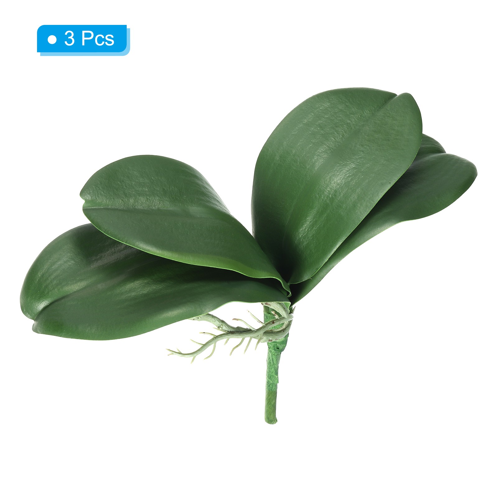 3 Pcs 9.45 Inch Faux Orchid Leaves 5 Petals Artificial Leaf