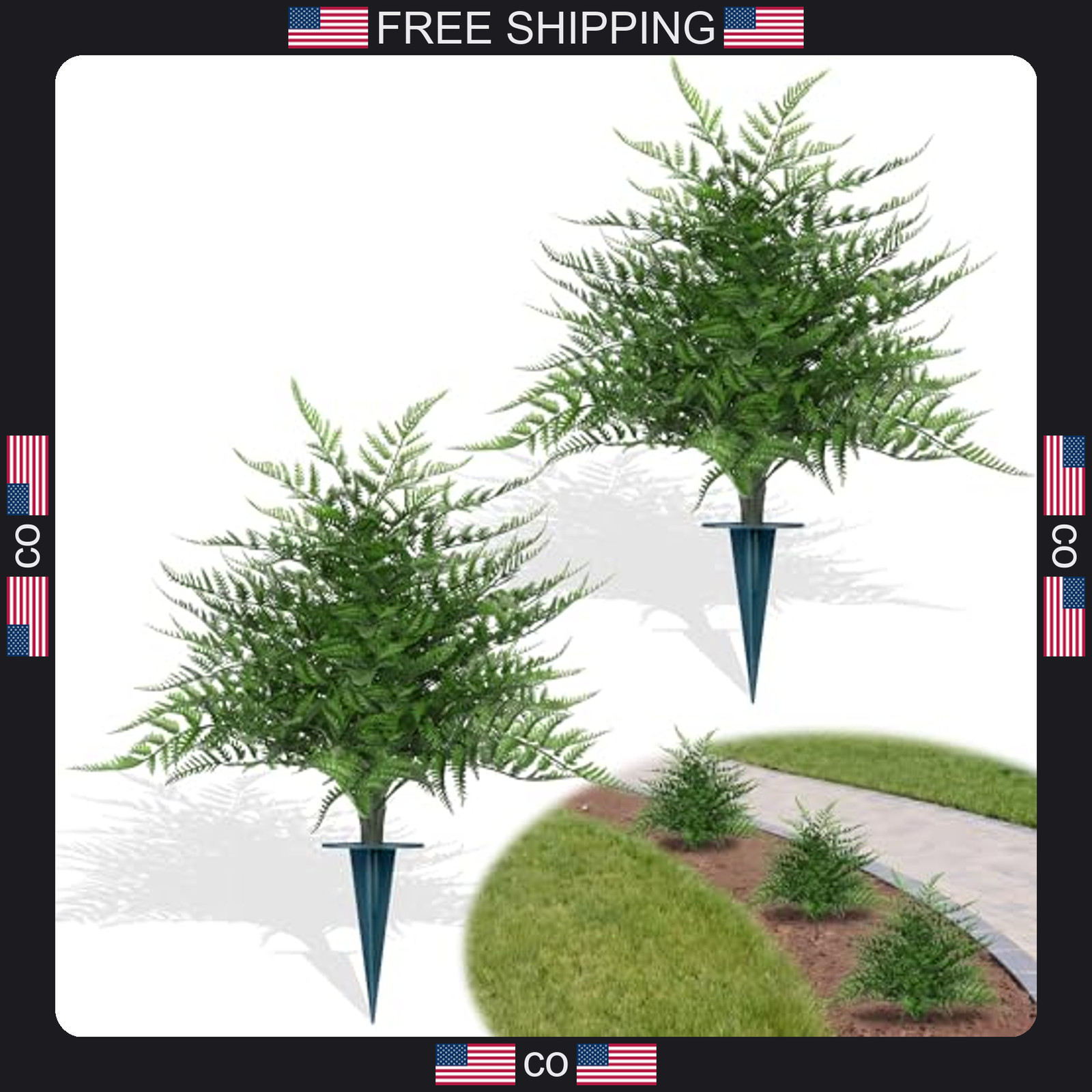 Artificial Fern Topiary Balls 24-Inch Outdoor Indoor Decor