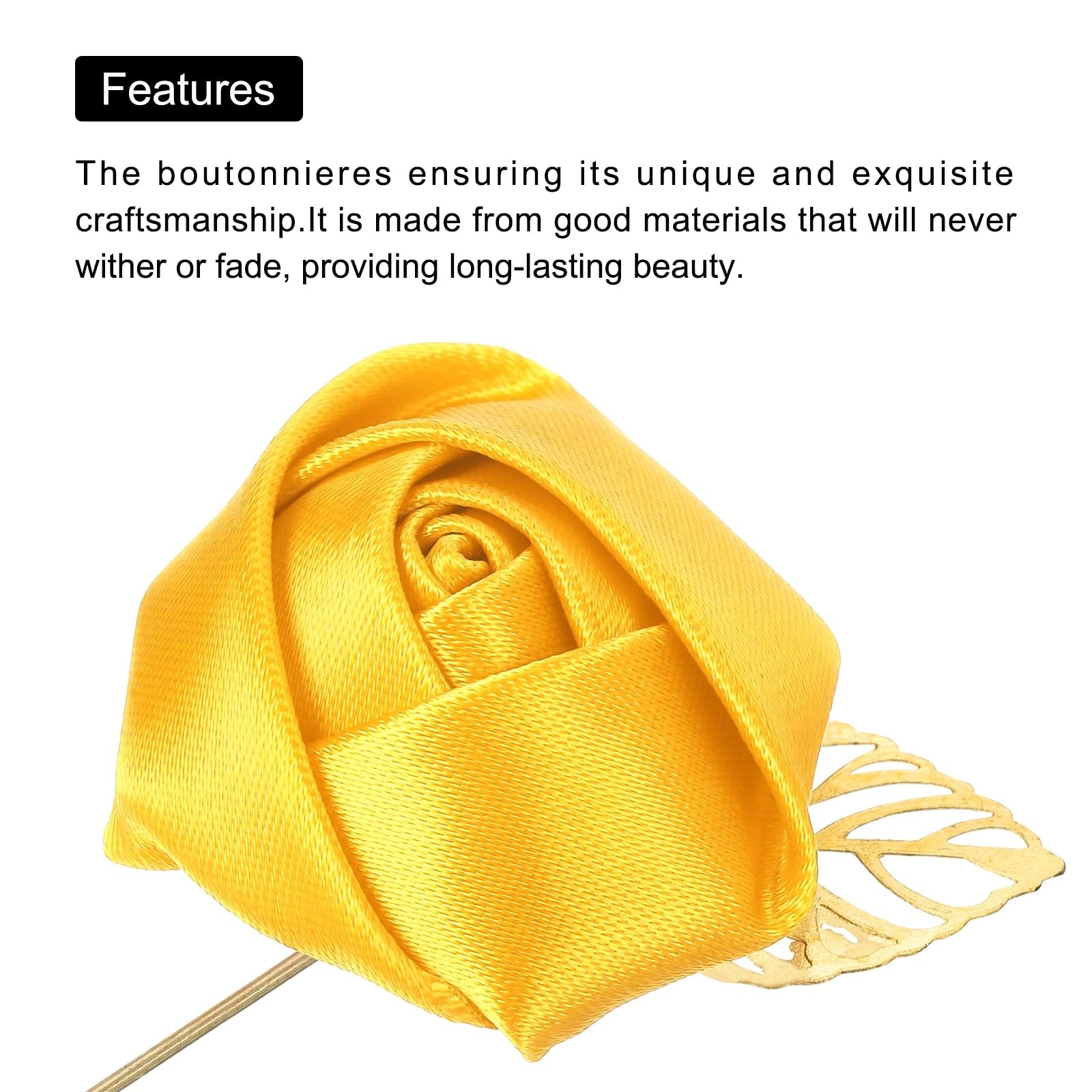Groom Artificial Rose Boutonnieres Pins Men Wedding Ceremony Party Floral