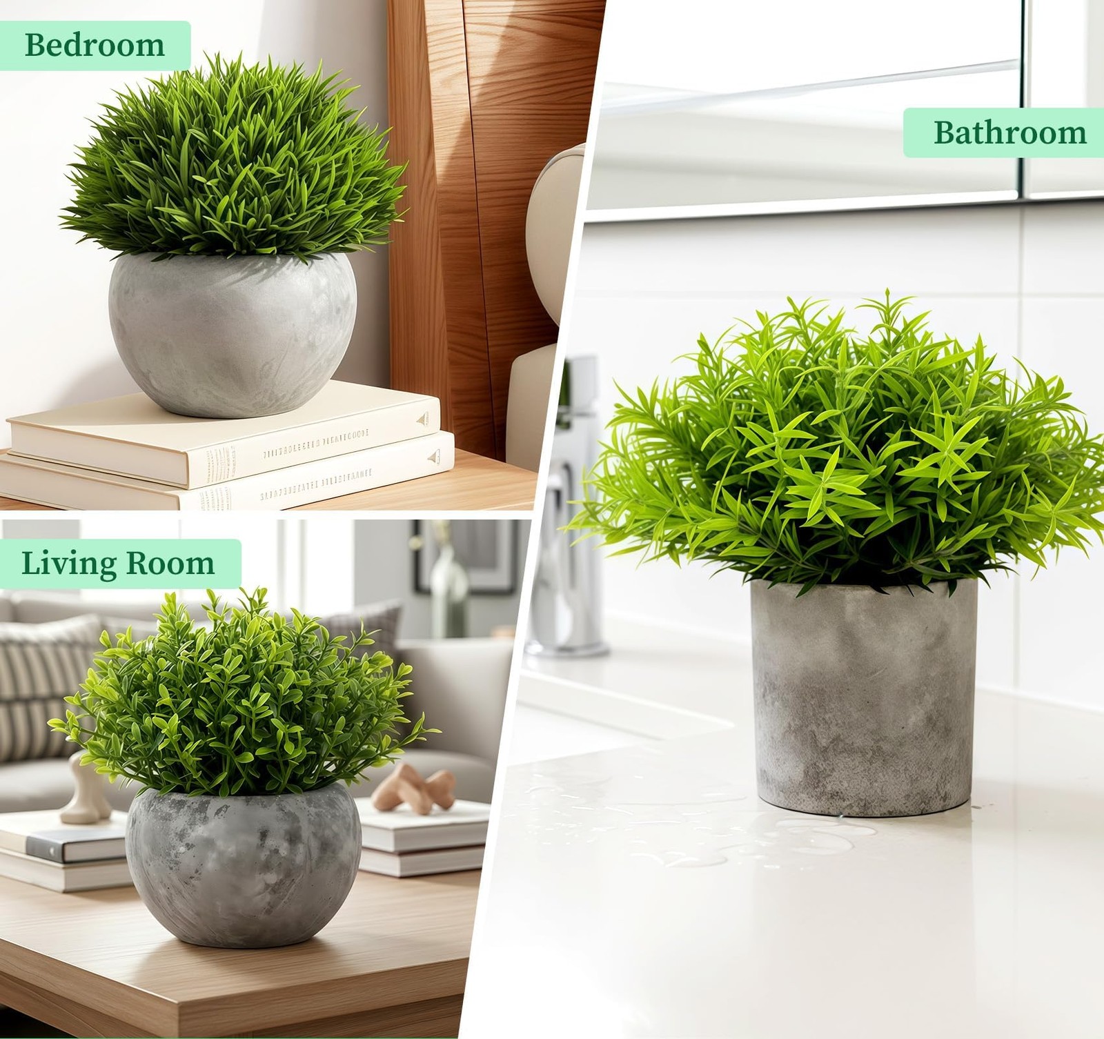 Fake Plants,5 PCS Small Artificial Greenery Eucalyptus Plant Indoor in Pots