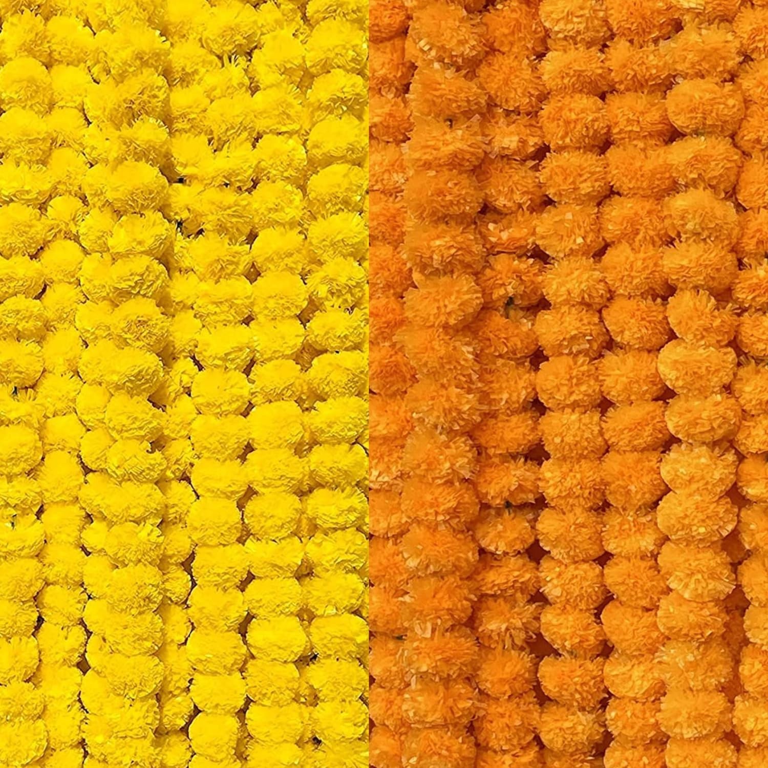 Artificial Marigold Flowers Garlands For Home Office Temple Diwali Decoration D1
