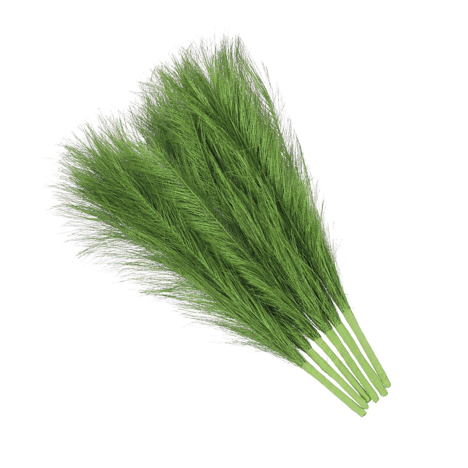 Faux Pampas Grass Fake Pampas Grass Decor, 17.7″/45cm / Green / 6 Pcs
