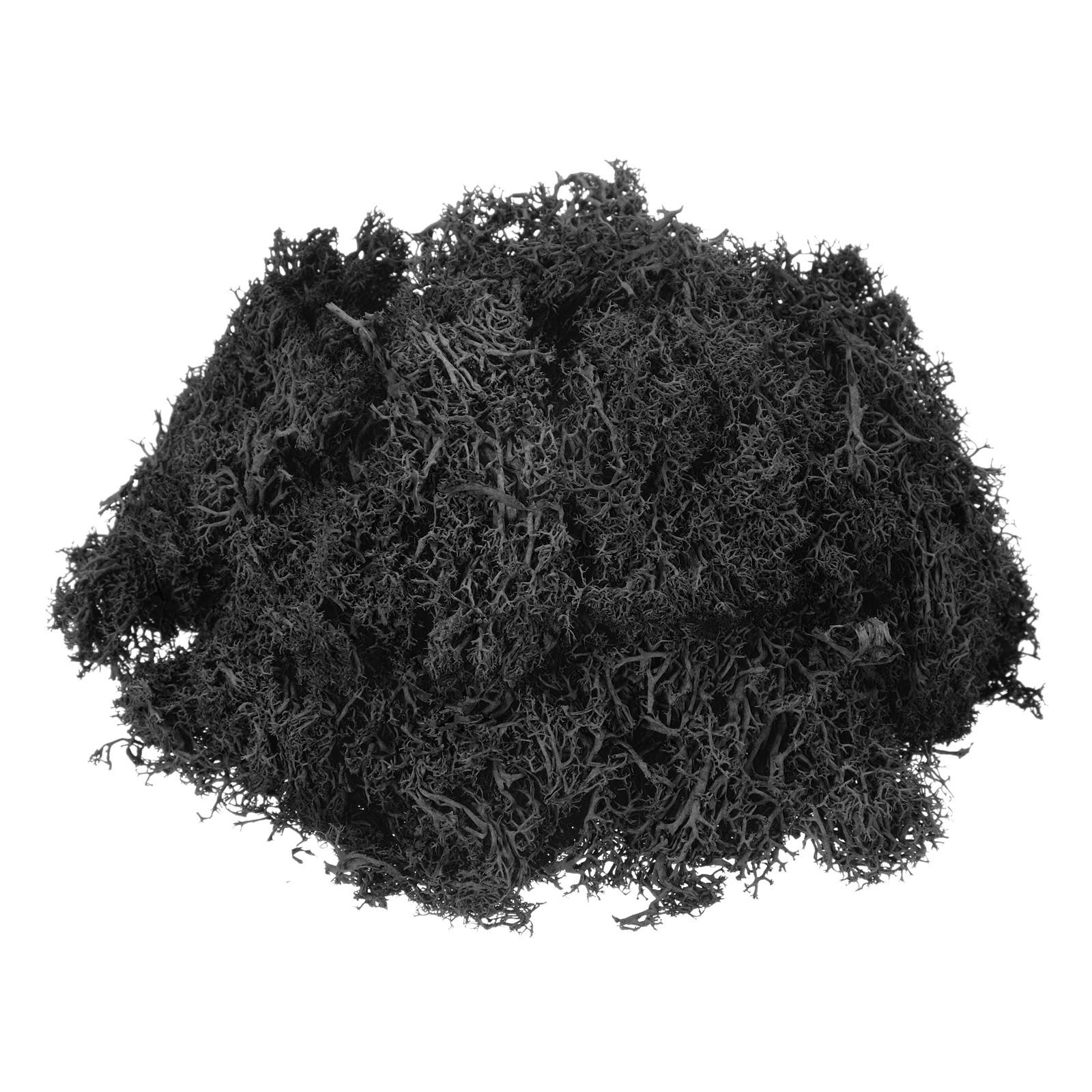 3oz Preserved Reindeer Moss Black Decorative Artificial Fake Moss