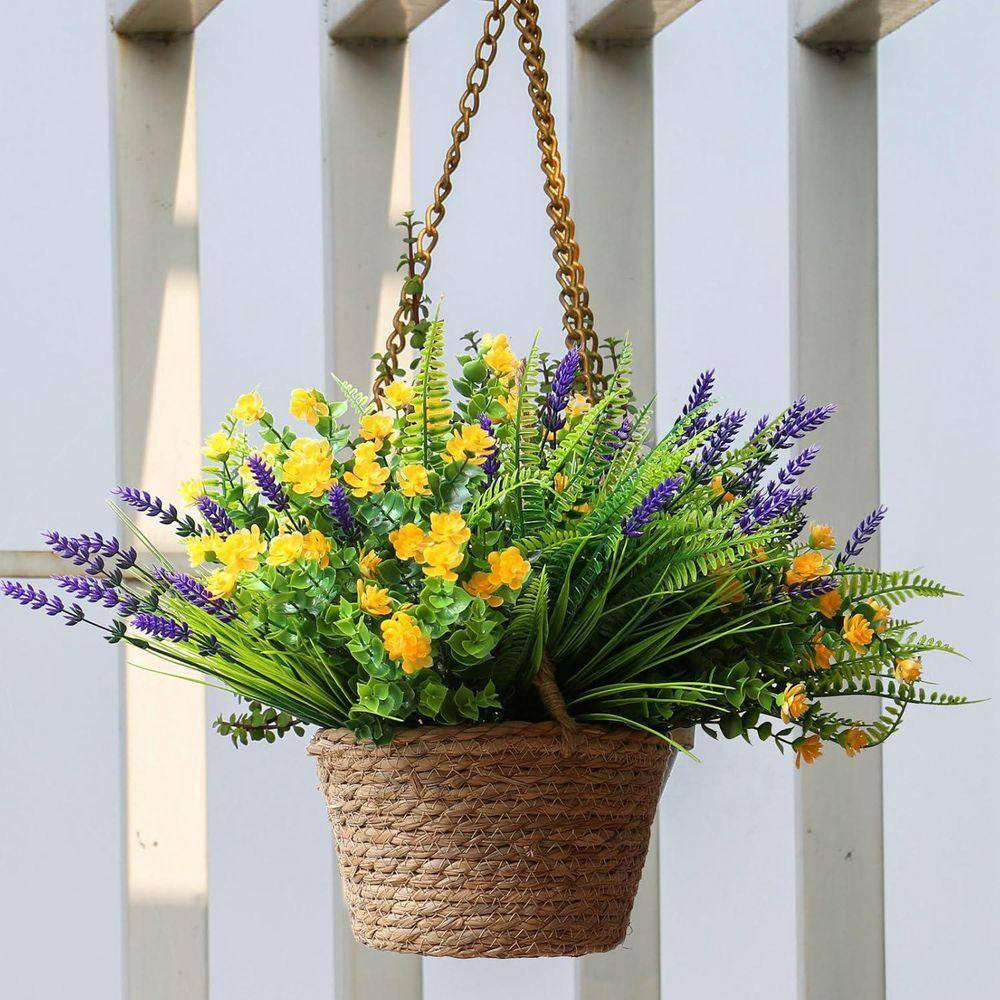 18-Piece 13.8 In. Multi-Colored Bulk Outdoor Artificial Monkey Grass UV Resistan