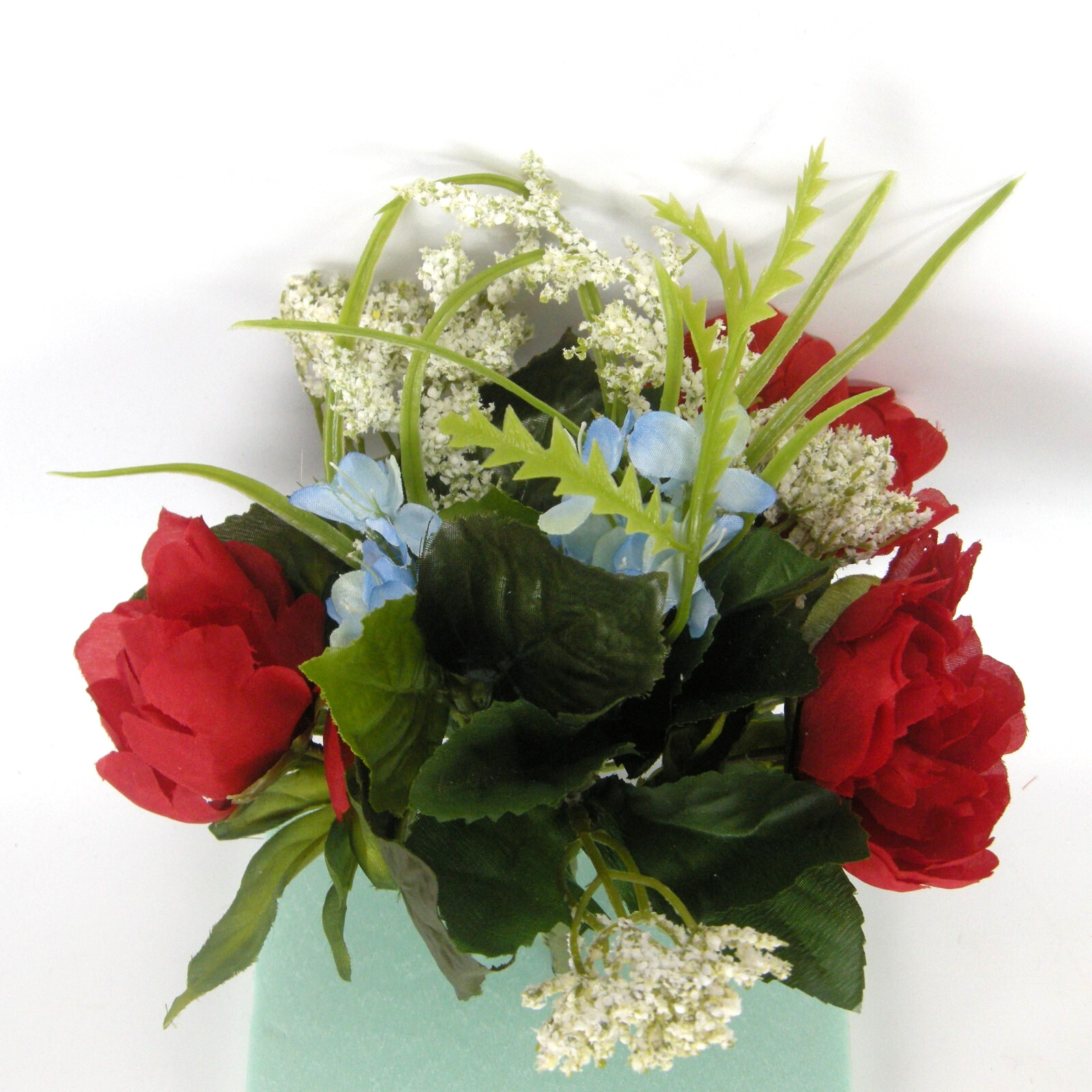 Silk Flower Lot of 17 Bushes 12″ Patriotic Red White Blue Florist Quality