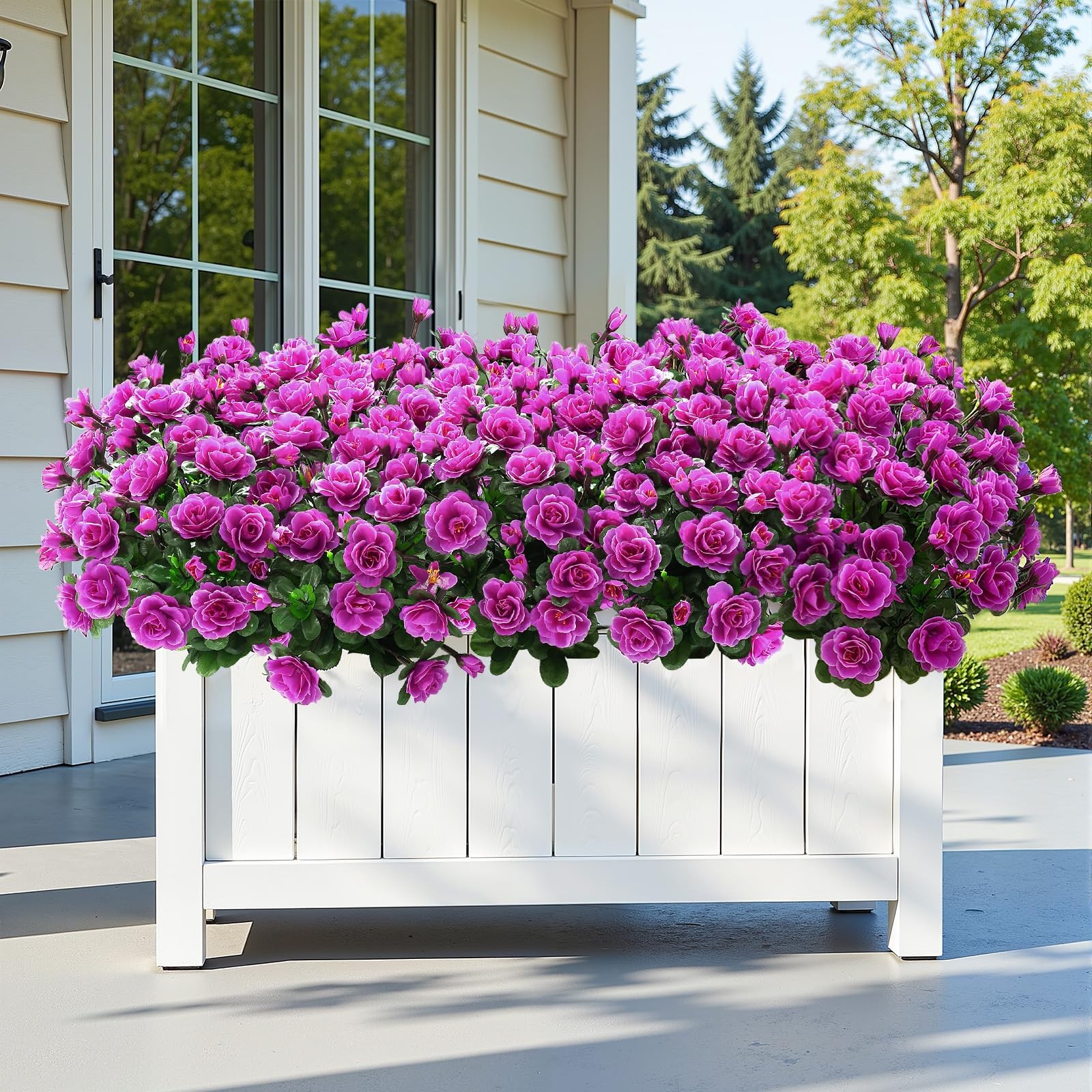 8 Large Bundles Artificial Flowers for Outdoors Spring Decoration, UV Resista…