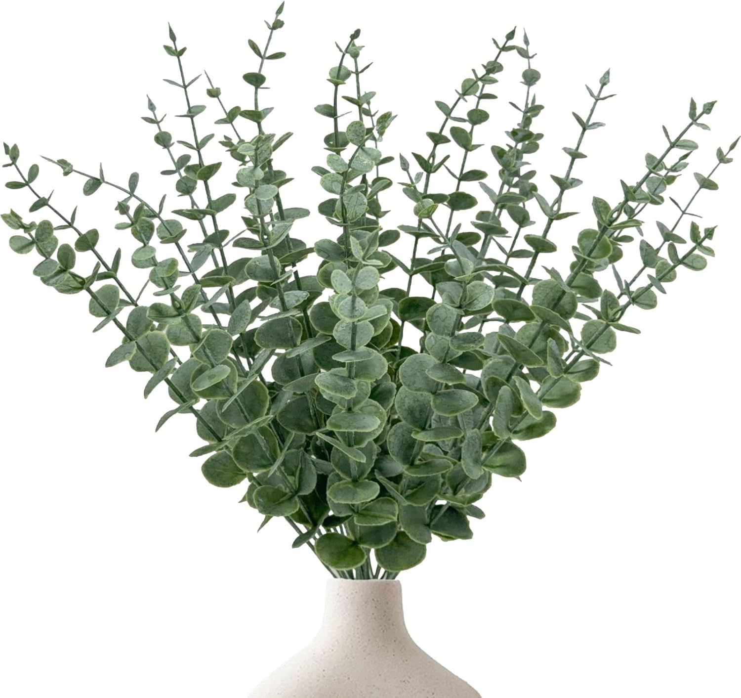 25Pcs Artificial Eucalyptus Stems, Realistic Fake Eucalyptus Branches for Hom…