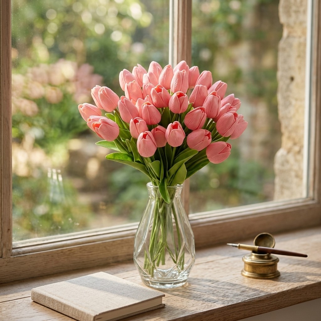 10-Heads Artificial Flowers PU Mini Real Touch Tulip Bouquets Home Wedding Decor