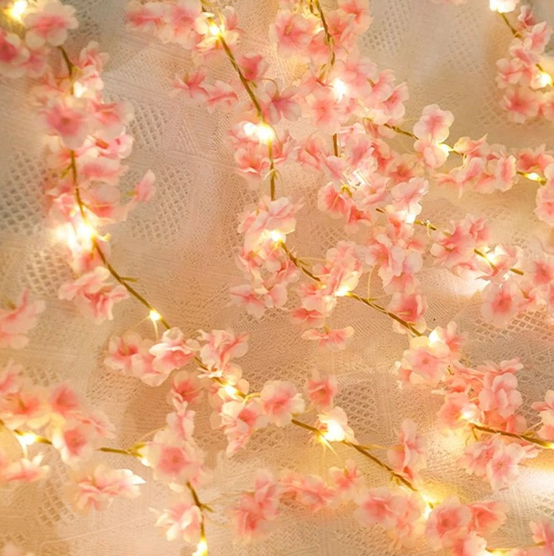 1pcs 180cm/71in Artificial Sakura Flowers Vine Silk Garland Wedding Party Decor