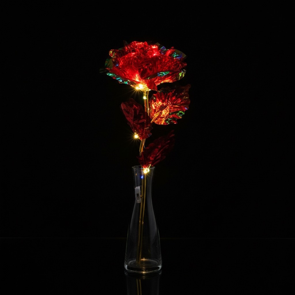 18 Inch Red Rose Jumbo Galaxy Rose Stem LED Light-Up Rose Valentine’s Day Gift