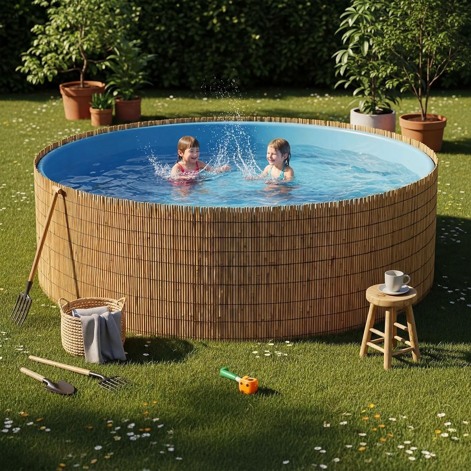 3 Pcs 4 X 16.4 Ft Reed Fence Roll, 85% Shade Bamboo Privacy Screen, Natural Deco