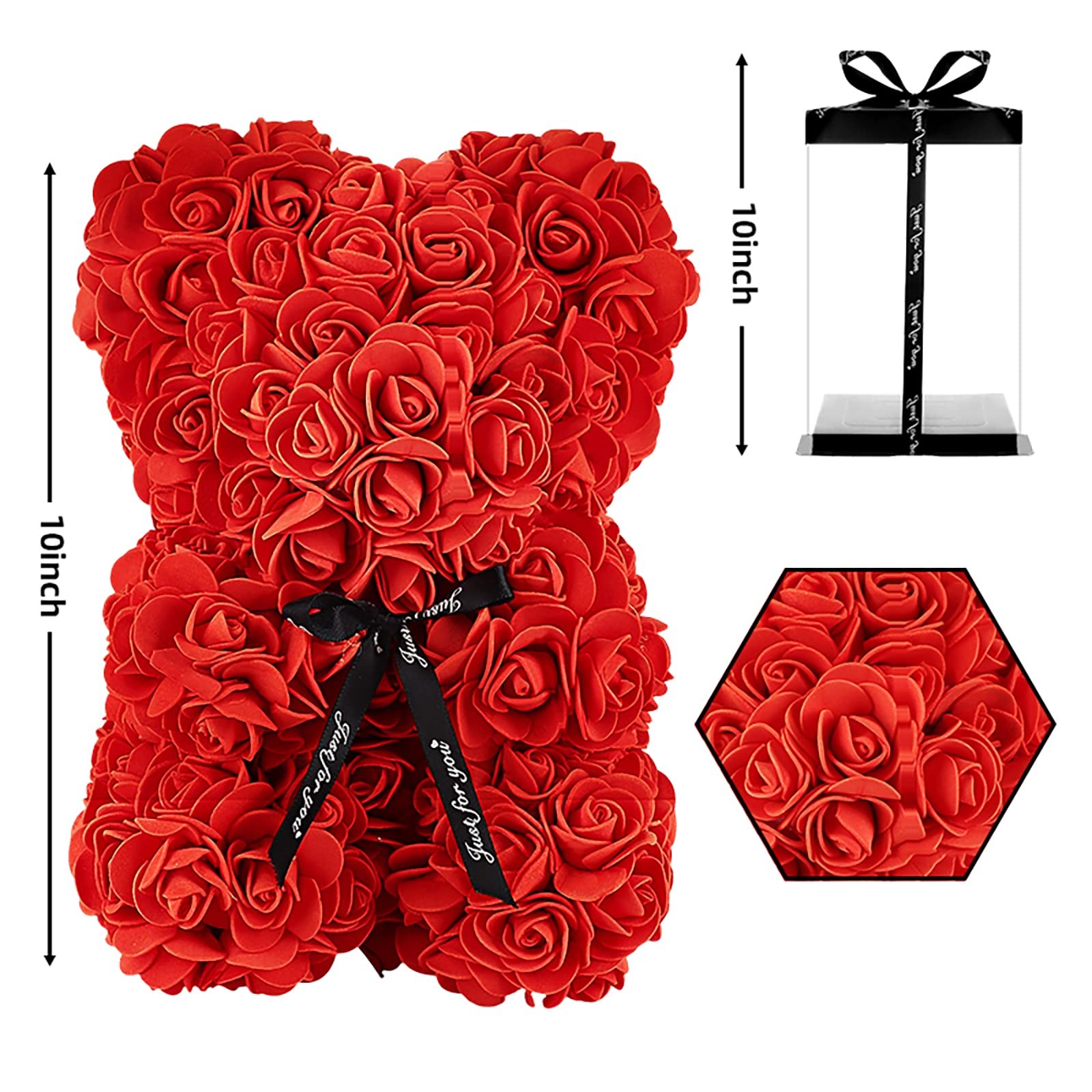 ODABAN Rose Bear-Rose Teddy Bear Girlfriend Gifts for Valentine’s Day Rose Bear