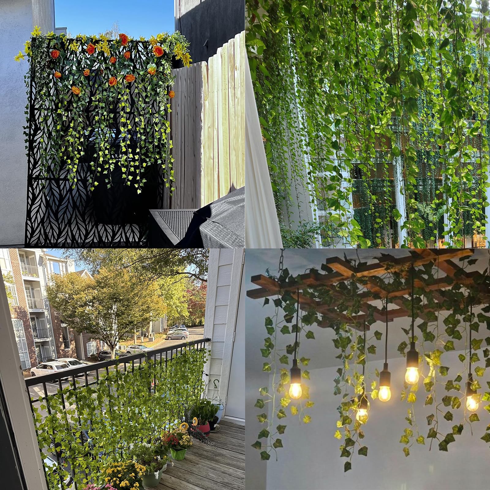 Fake Ivy 36 Pack 168FT Artificial Plants Indoor Outdoor Fake Plants Green Lea…