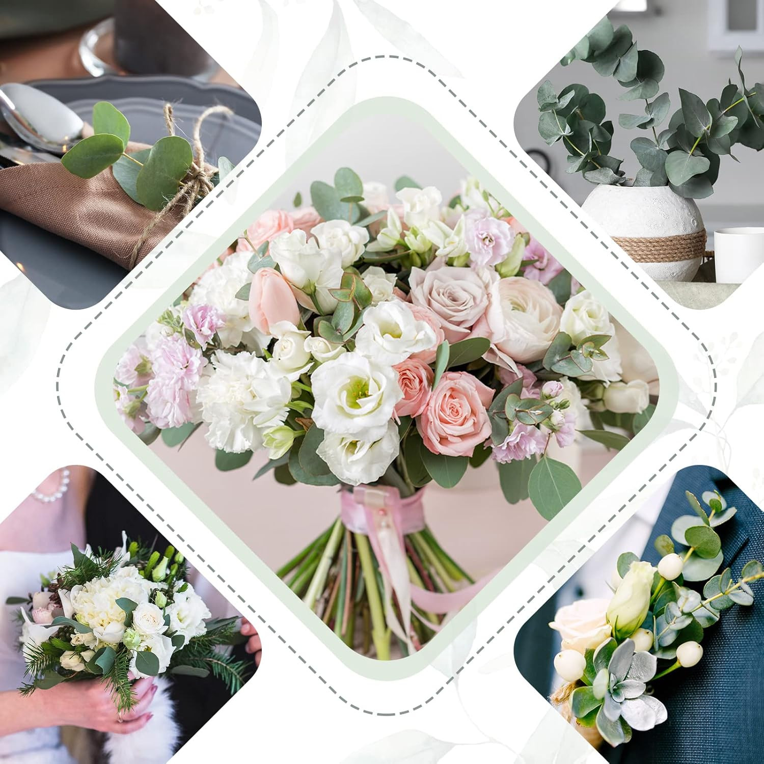 270 Pcs Mixed Eucalyptus Leaves Picks for Wedding Floral Arrangements