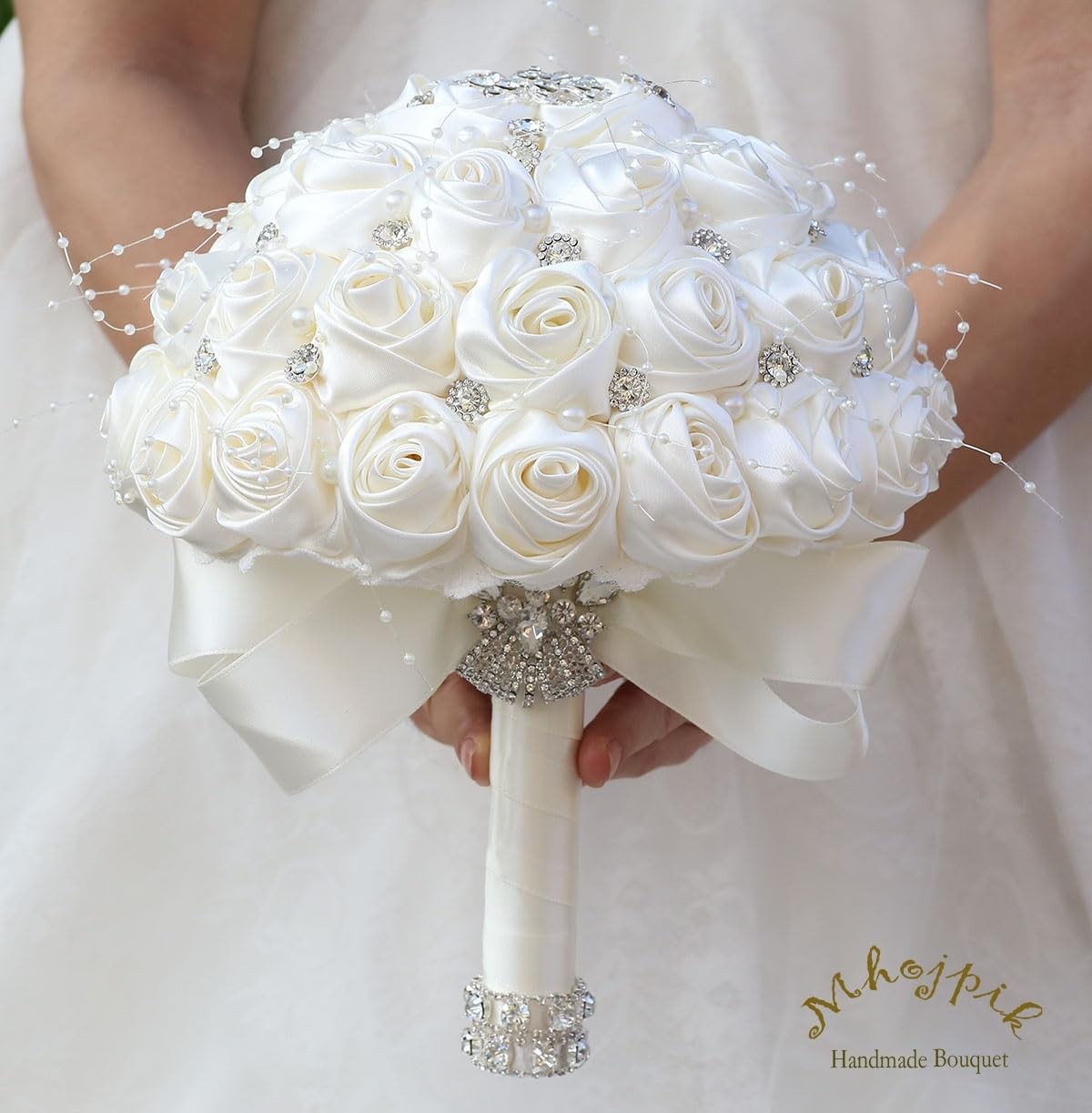Bridal Wedding Bouquet Round Bling Brooch Bouquet Throw Toss Artificial Rose …