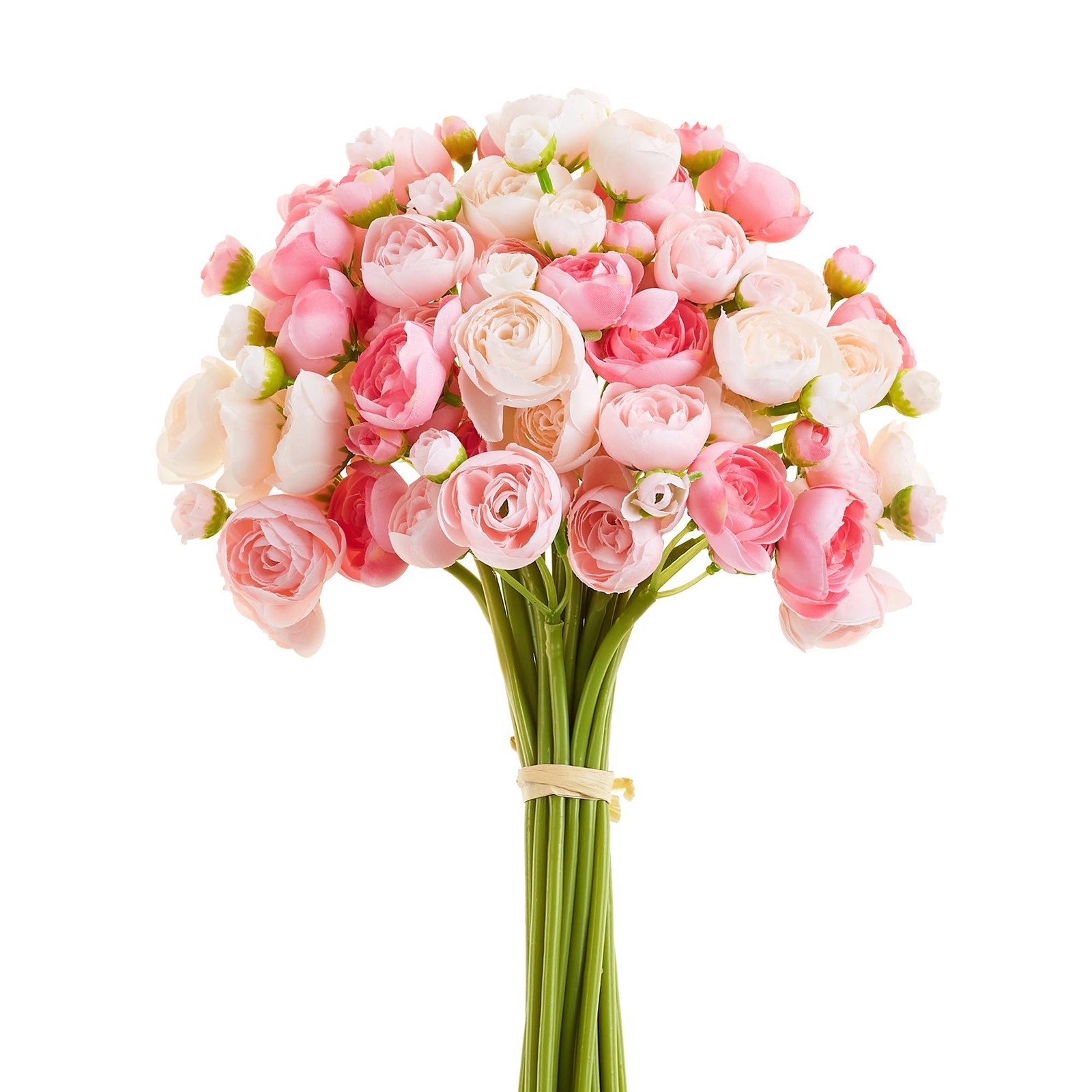 Ranunculus Artificial Flower Pink Faux Silk Mini Peony Flowers Fake Peonies W…