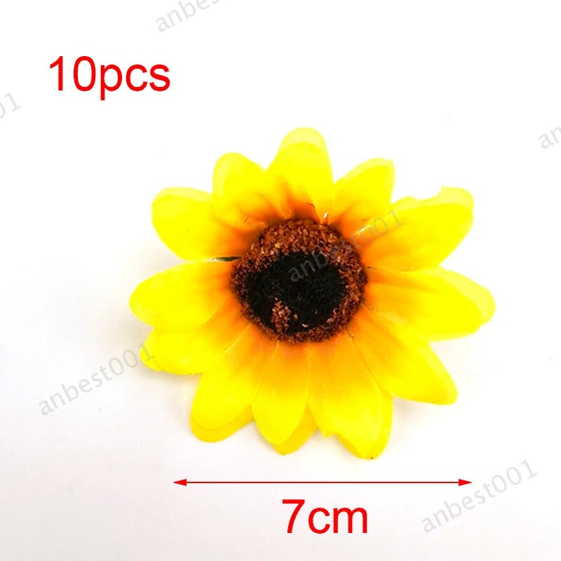 7cm Mini Silk Sunflower Artificial Fake Flowers Head For diy Wedding Party