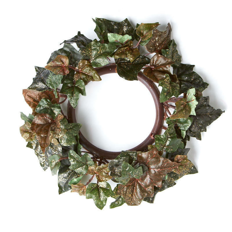 Factory Direct Craft Glittered Artificial Grape Leaf Candle Rings – 4 Rings