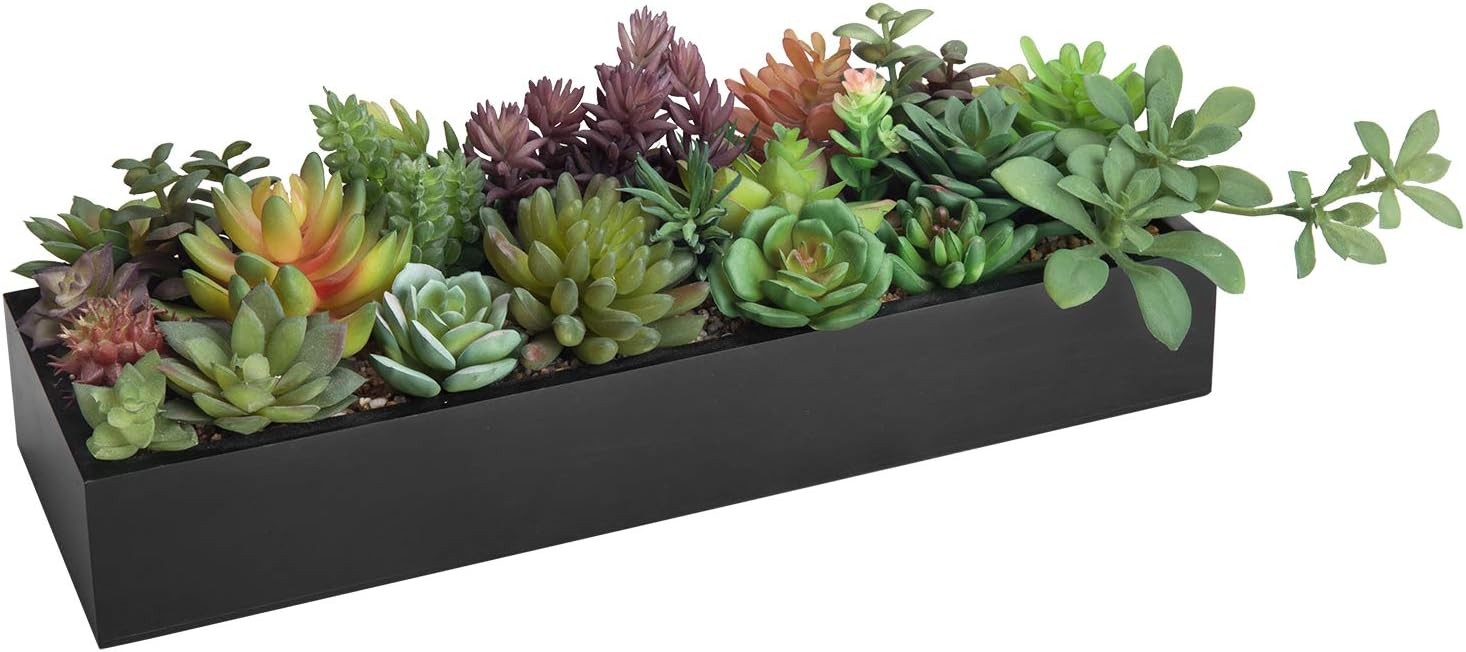 Artificial Succulent Centerpiece,15.75 Inch Faux Succulents Arrangement Plants