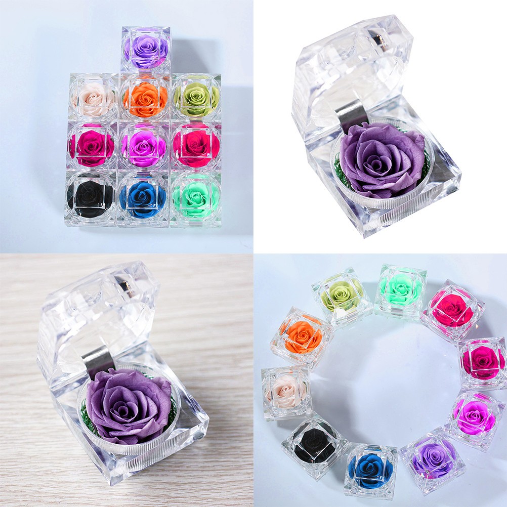 Valentine’s Day Simulation Flower Preserved Material Rose with White