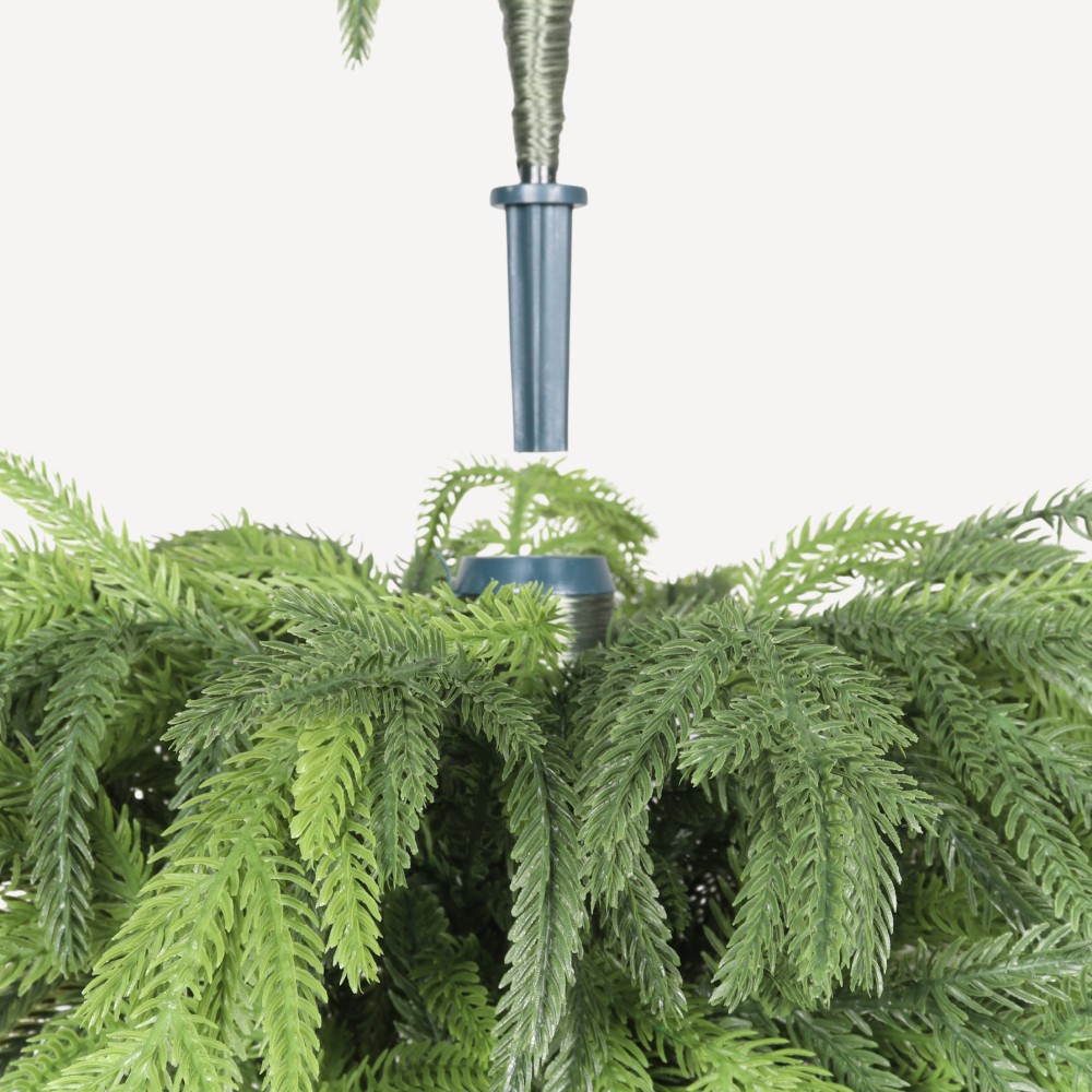 5 Foot Artificial Real Touch Pine Tree Black Plastic Pot 2 Piece Set Indoor
