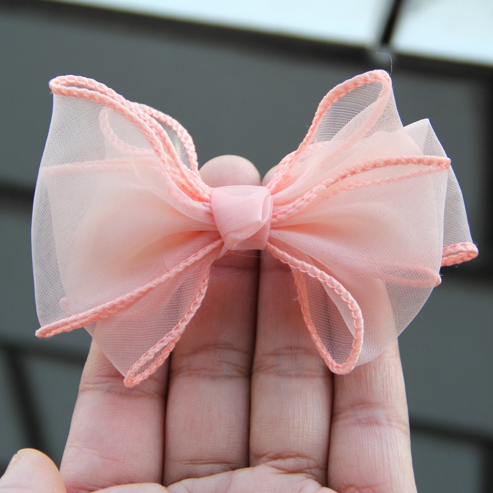 8.5cm Yarn Bows Organza Ribbon Bow Flowers for Bouquet Gift Wrapping Handwork