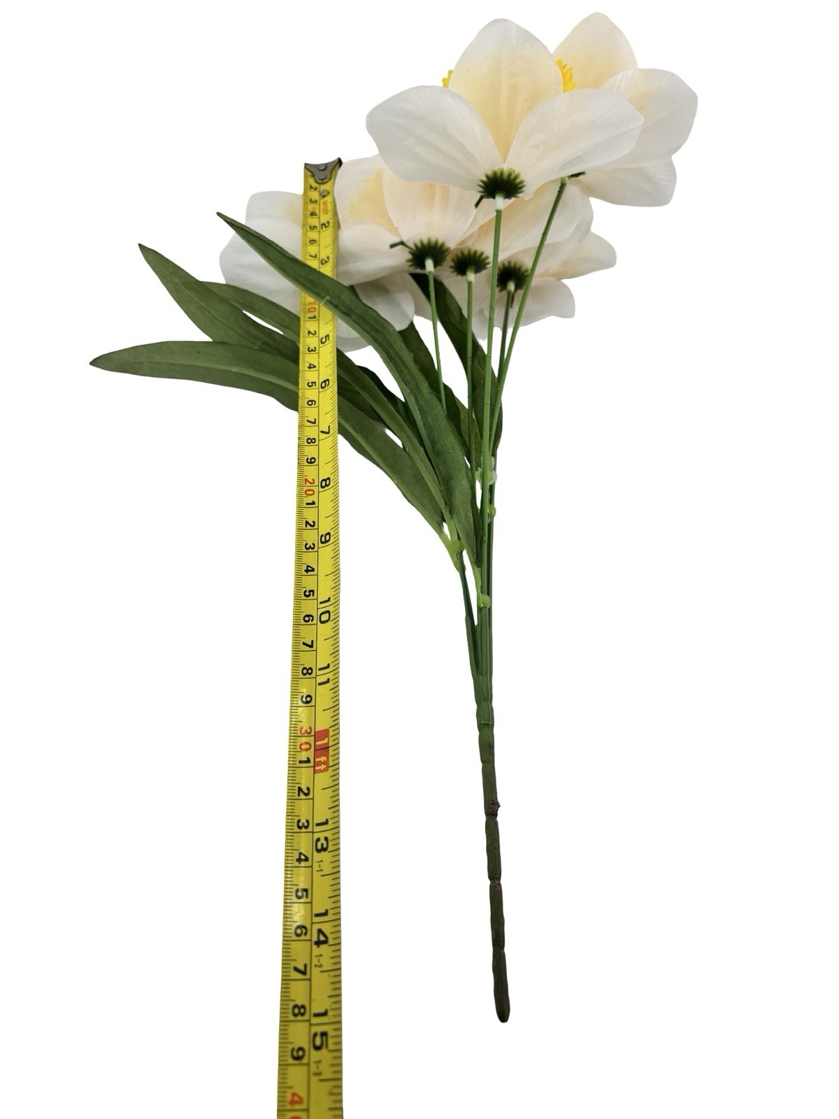 Vintage Ice Follies Narcissus Bulb Faux Flowers 15” Spring Floral Decor