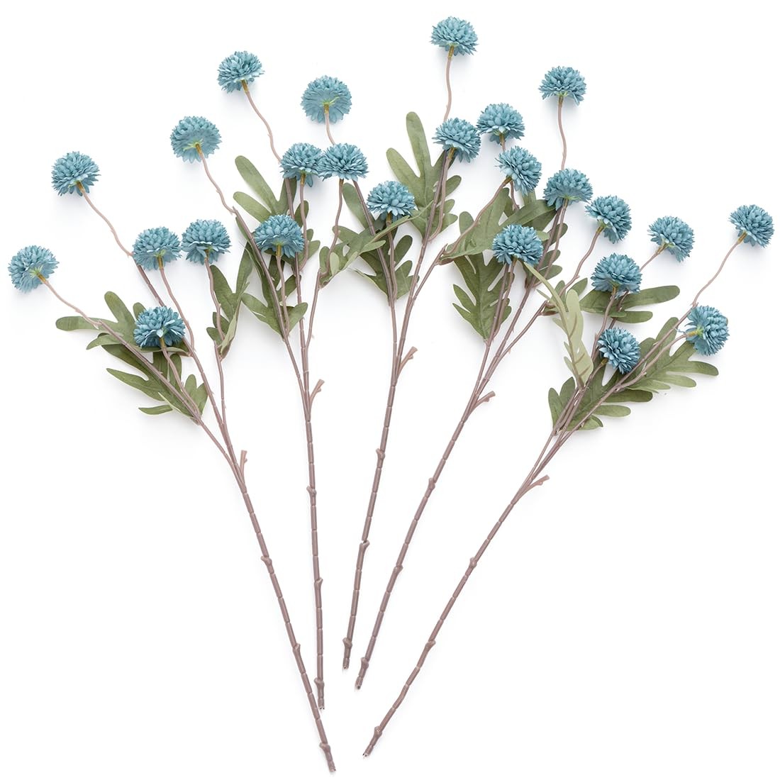 Dusty Blue Flowers Artificial Pompon Mum Silk Small Mini Chrysanthemum